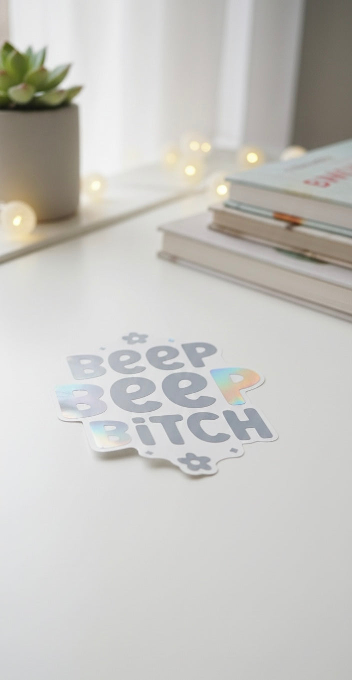 Beep Beep Bitch Car Decal – Funny Sassy Vinyl Sticker