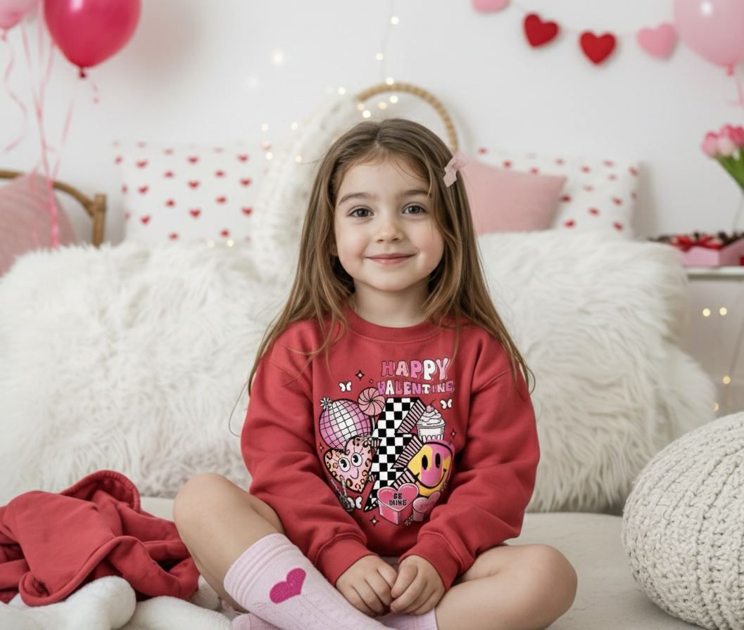 Happy Valentine’s Girls Crewneck