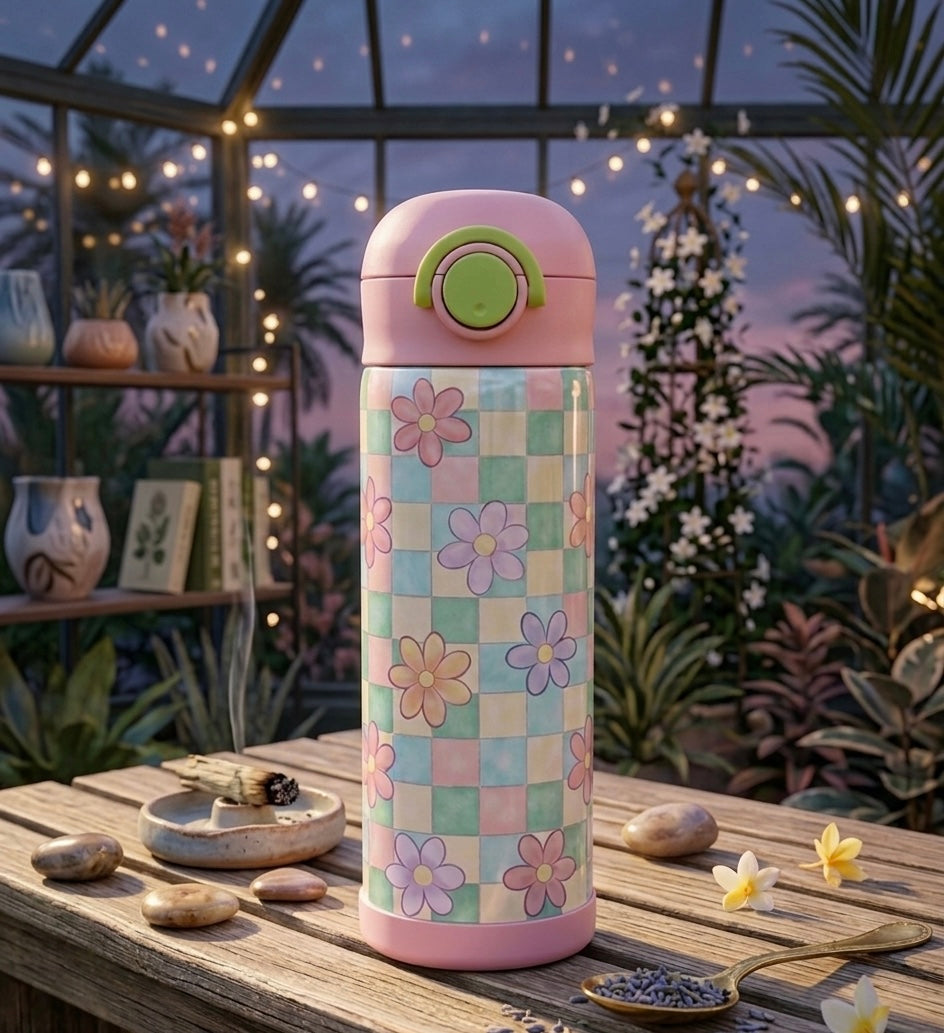 Checkered Daisy Kids Tumbler