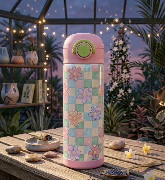 Checkered Daisy Kids Tumbler
