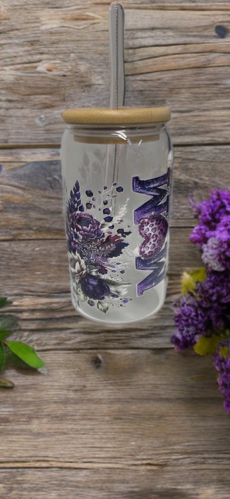Floral Mom Glass Tumbler