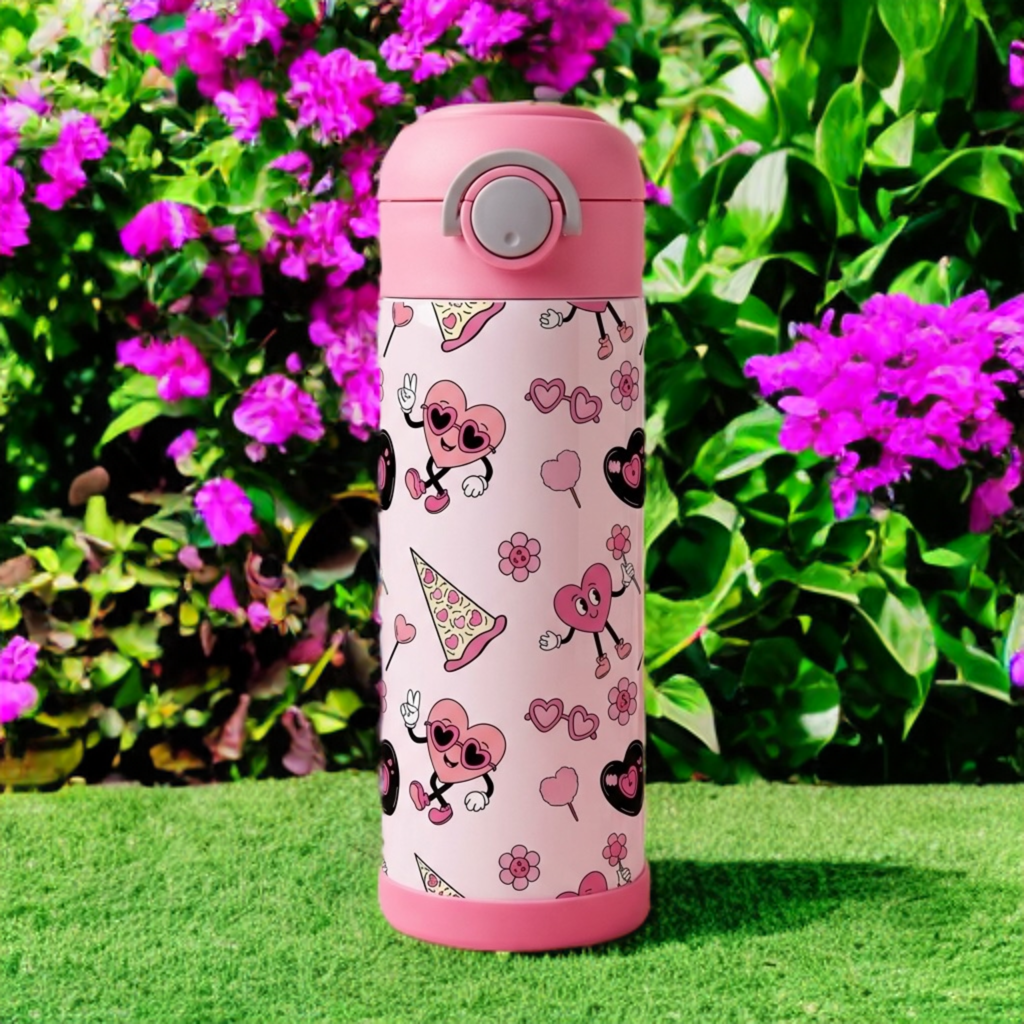 Retro Valentine Kids Tumbler – Valentine Drink Cup