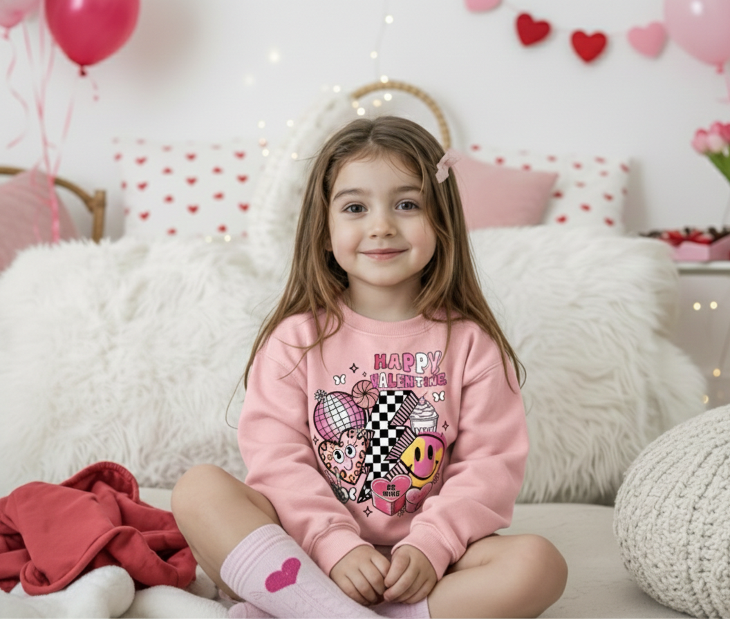 Happy Valentine’s Girls Crewneck