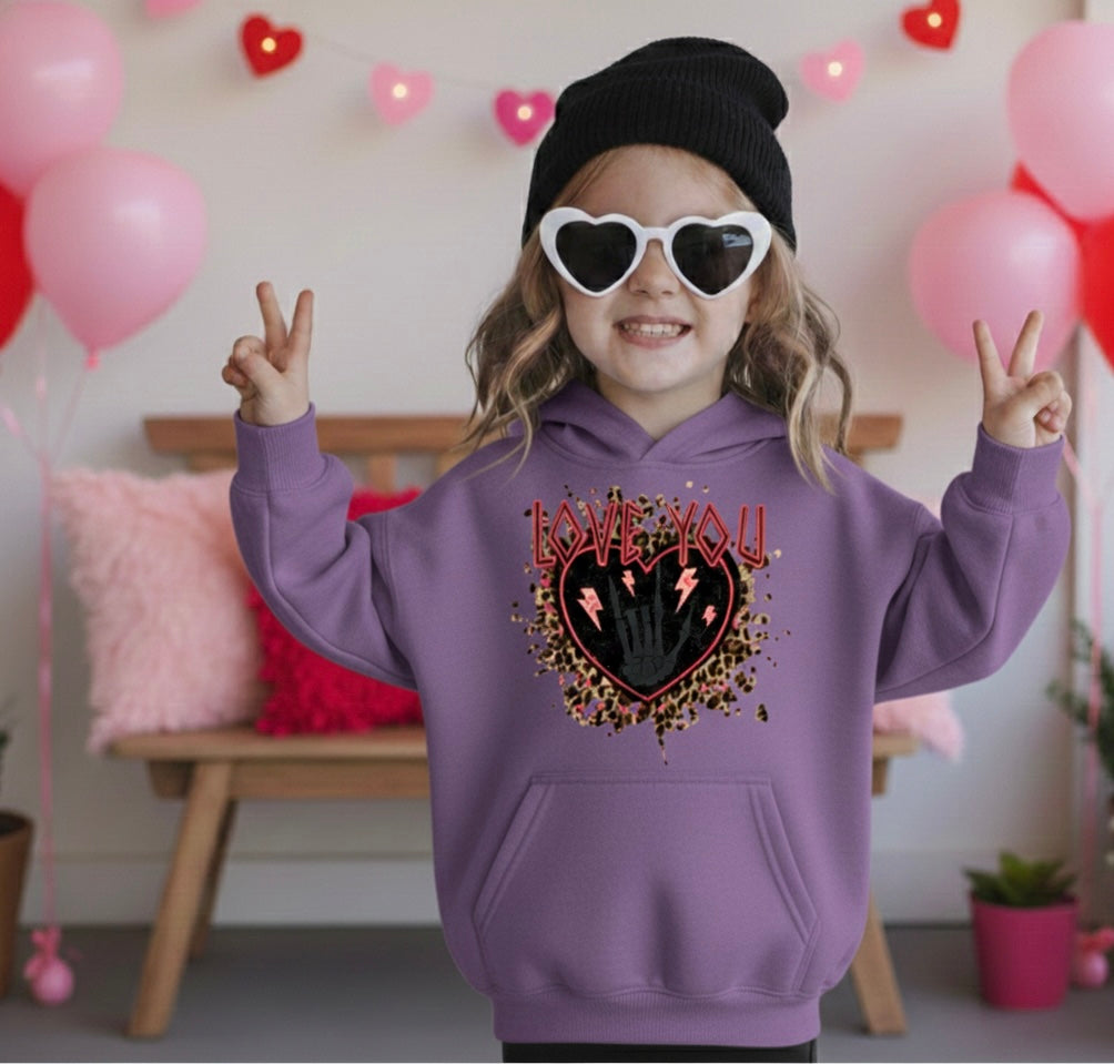 Love You Valentine’s Girls Hoodie