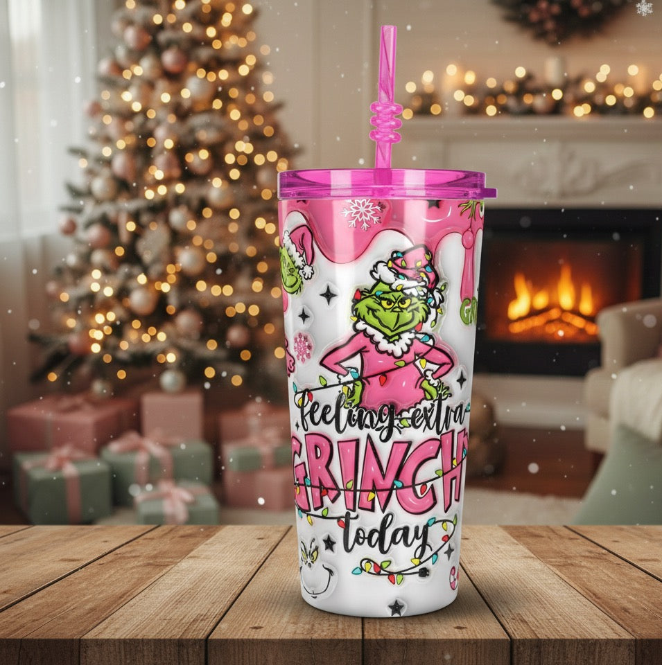 Kids Grinch Tumbler - Feeling Extra Grinchy Today