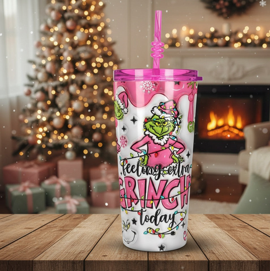 Kids Grinch Tumbler - Feeling Extra Grinchy Today