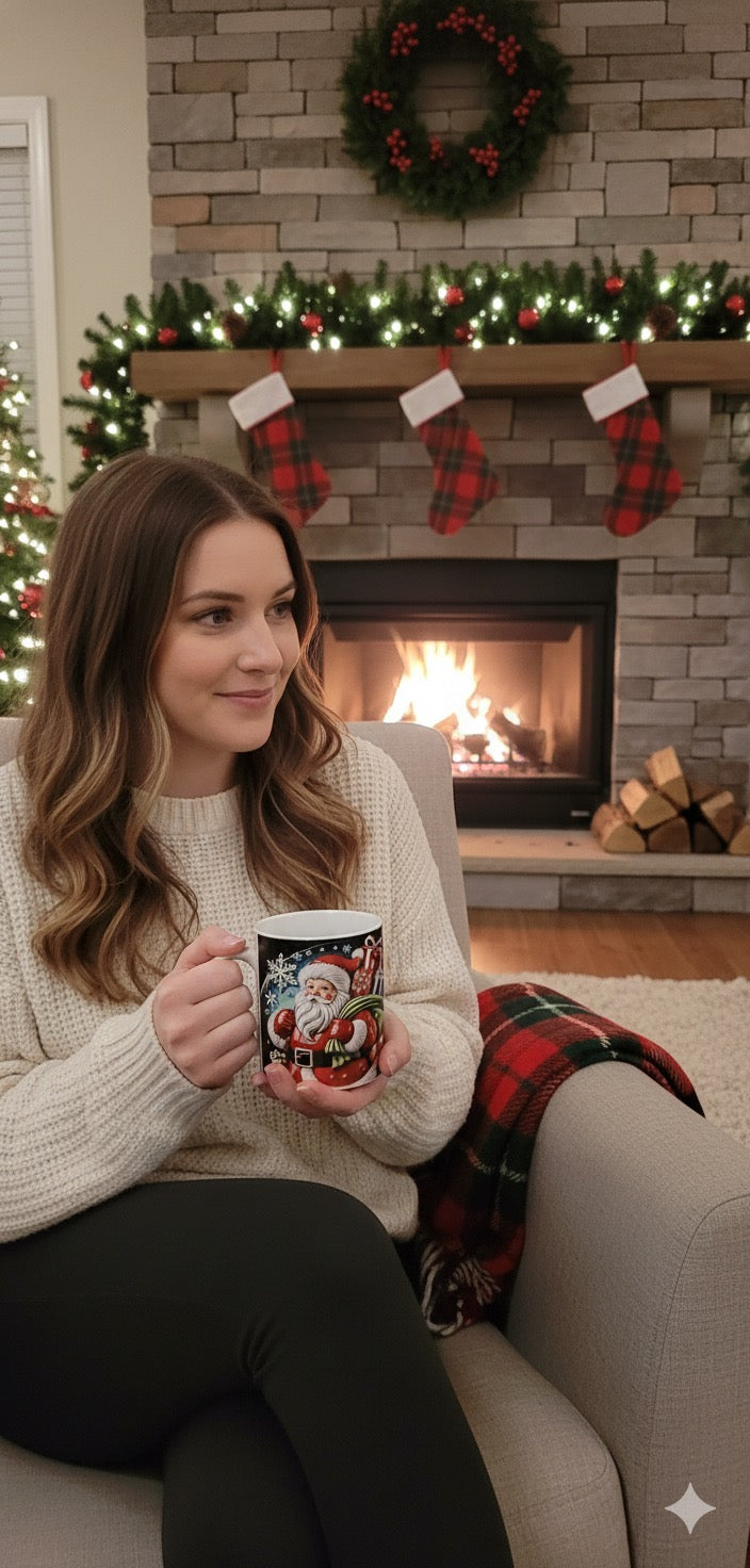 15 oz Santa Claus Mug – Cozy Christmas Holiday Drinkware
