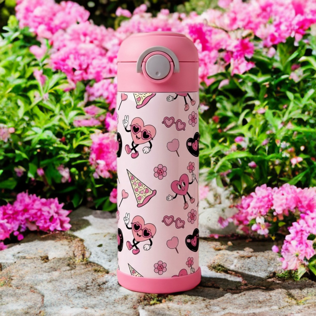 Retro Valentine Kids Tumbler – Valentine Drink Cup