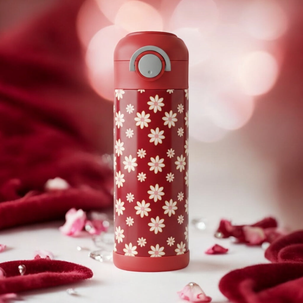 Red Daisy Valentine Kids Tumbler