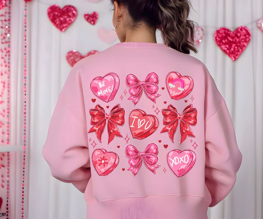 Coquette Candy Heart Valentine Crewneck