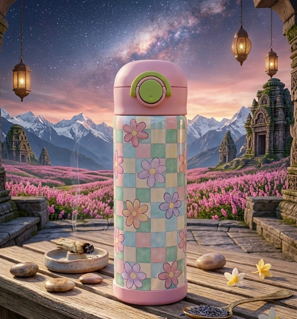 Checkered Daisy Kids Tumbler