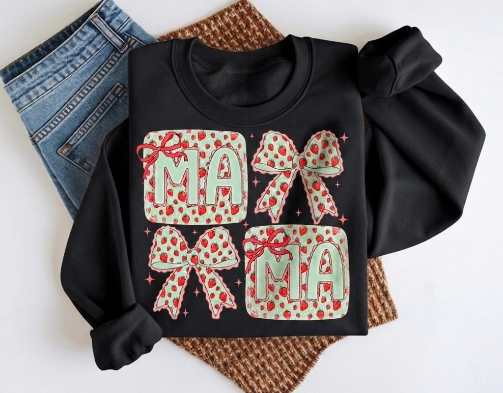 Coquette Strawberry Mama Crewneck