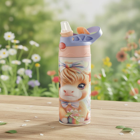 Highland Cow Kids Tumbler – Cute Children’s 12oz Drink Cup