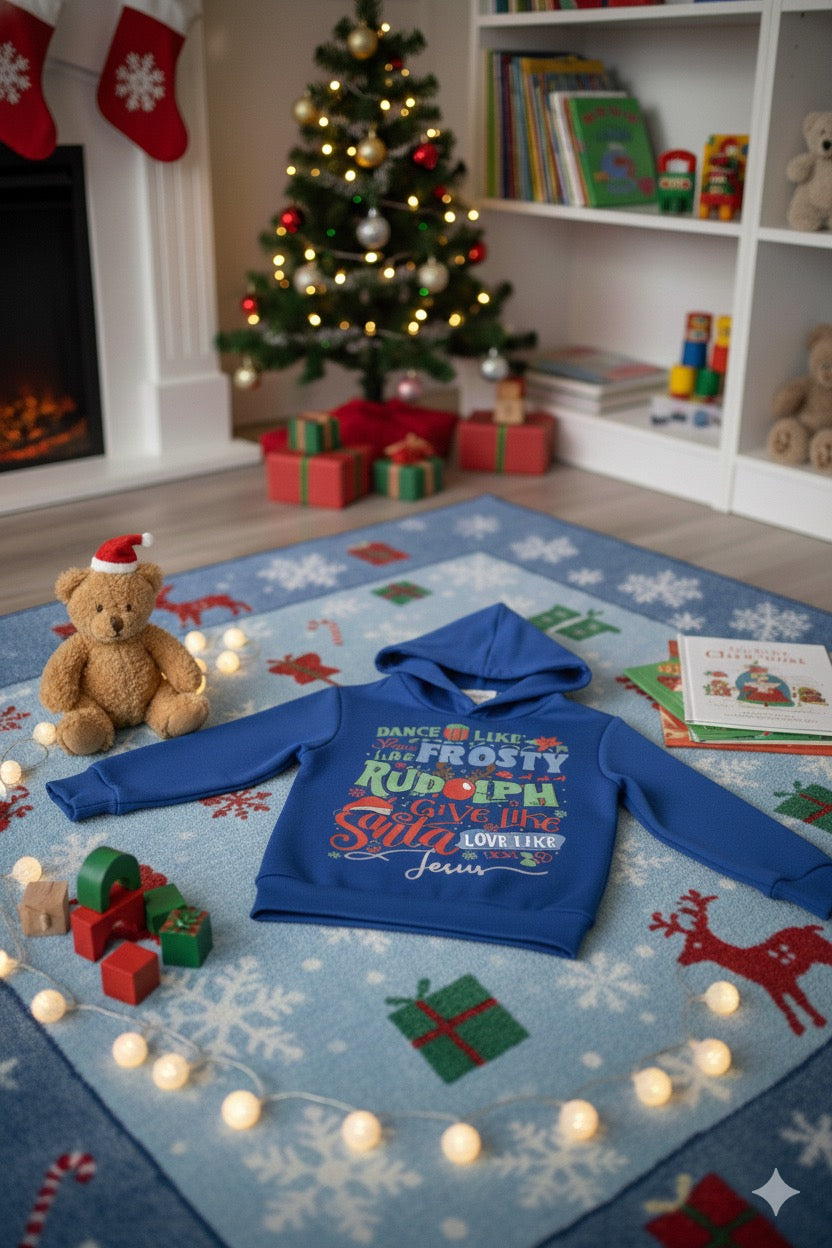 Dance Like Frosty, Shine Like Rudolph Kids Hoodie – Christmas Holiday Hoodie