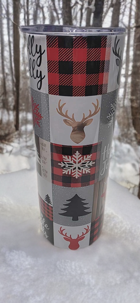 Holly Jolly 20oz Tumbler- Festive design