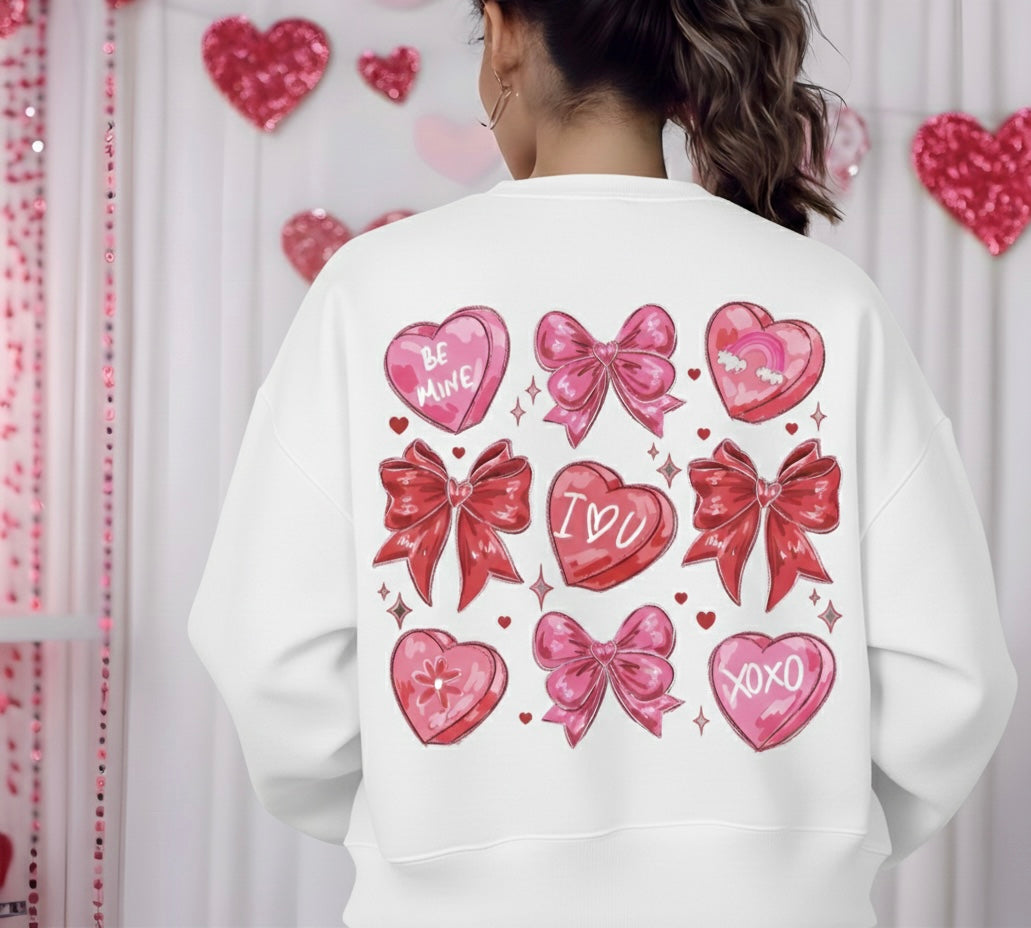 Coquette Candy Heart Valentine Crewneck
