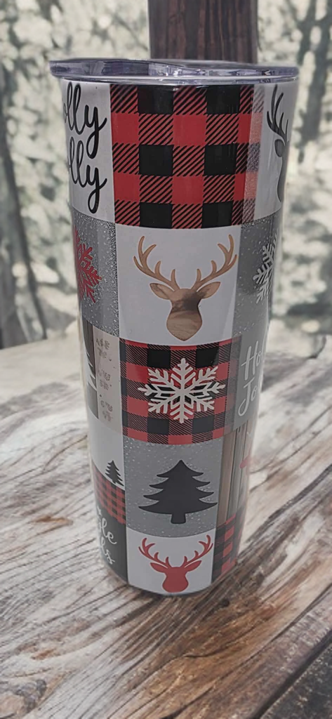 Holly Jolly 20oz Tumbler- Festive design