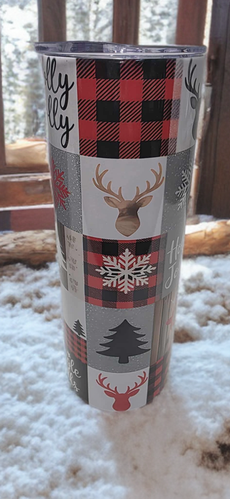 Holly Jolly 20oz Tumbler- Festive design