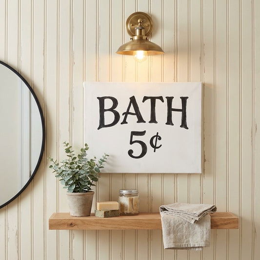 Bath 5¢ Wall Décor – Vintage Bathroom Sign