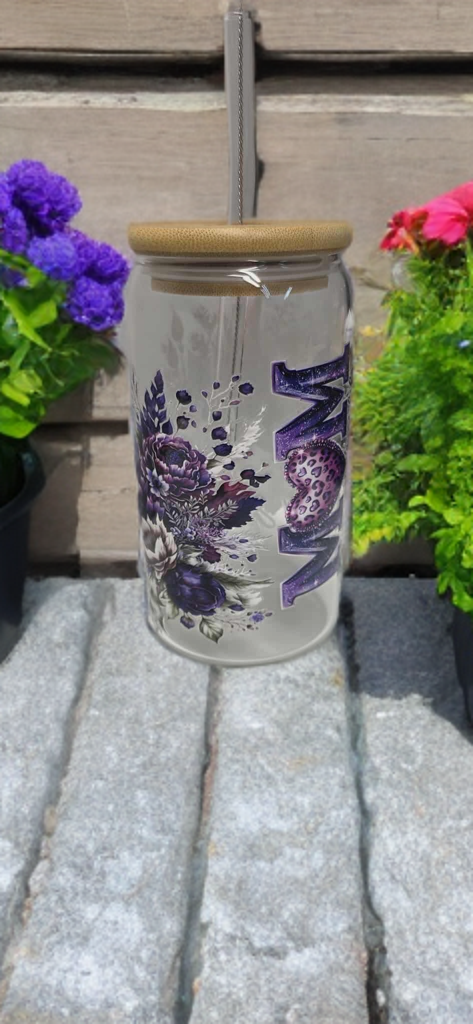 Floral Mom Glass Tumbler