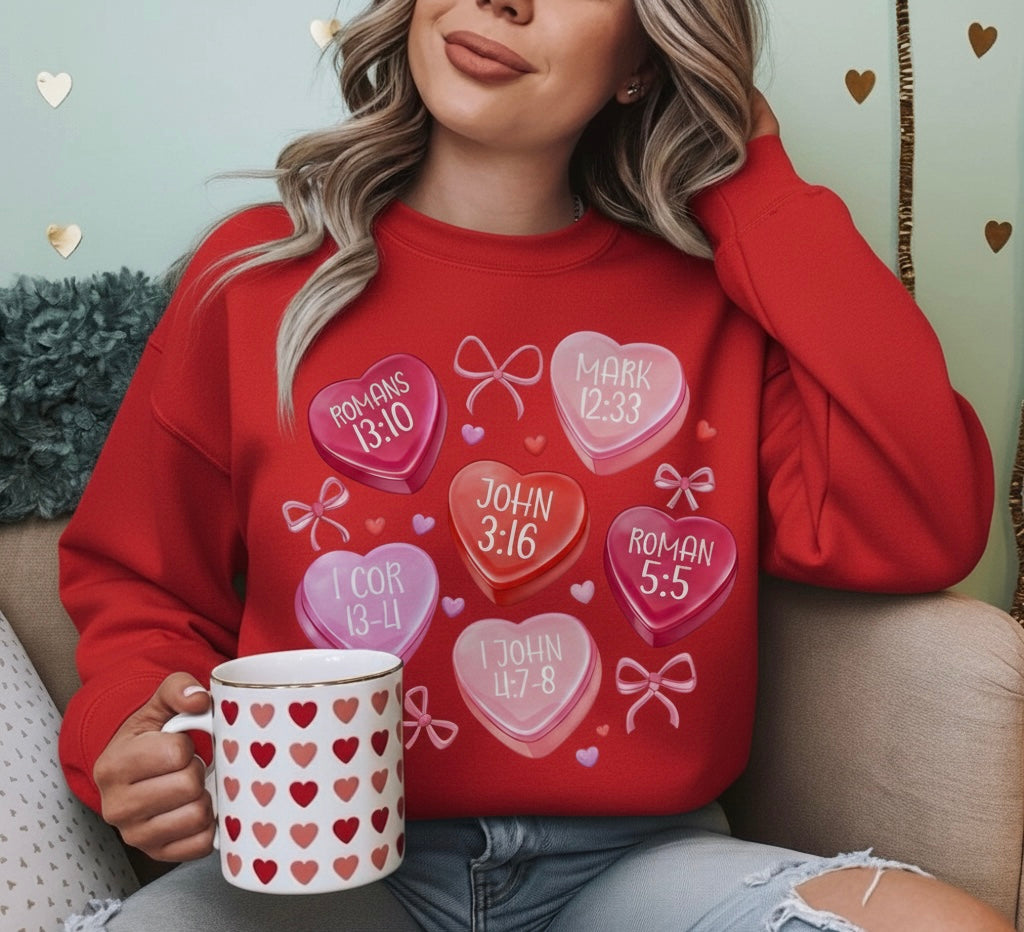 Faith-Based Valentine’s Crewneck – Christian Valentine Sweatshirt