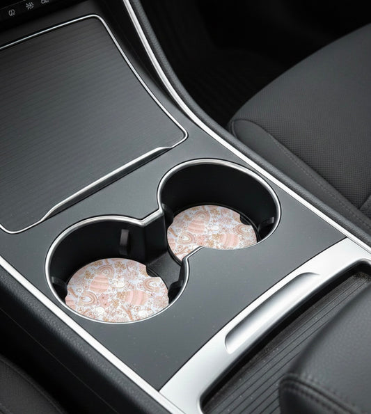 Boho Easter Car Coasters – 2 Pack