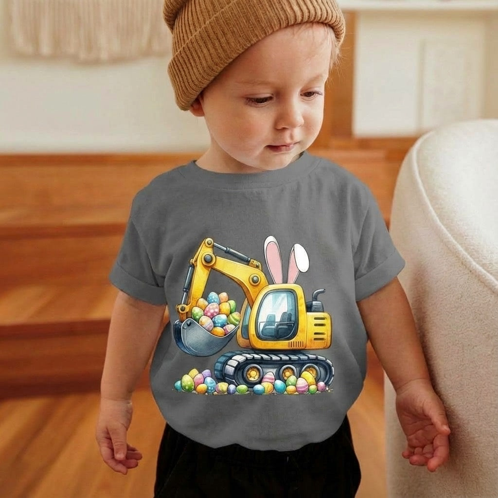 Easter Excavator Toddler Shirt – Construction Easter Tee