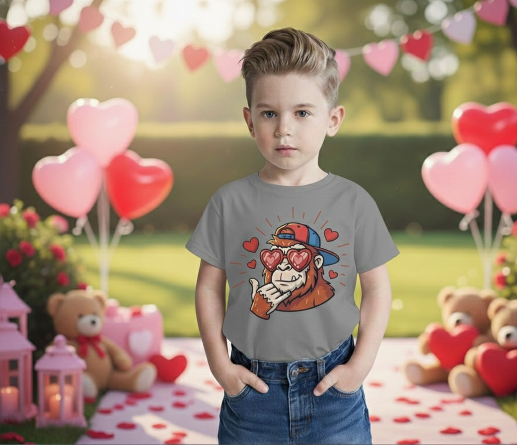 Bigfoot Valentine Boys T-Shirt