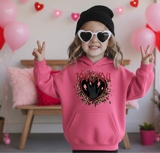 Love You Valentine’s Girls Hoodie