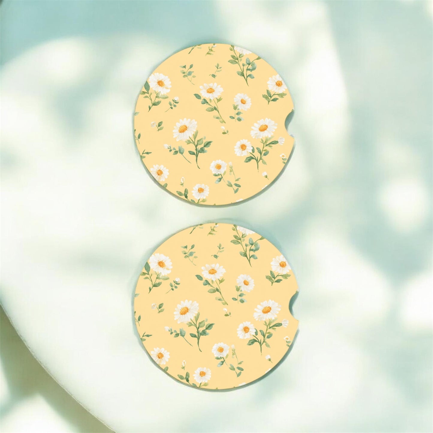 Daisy Car Coasters – 2 Pack