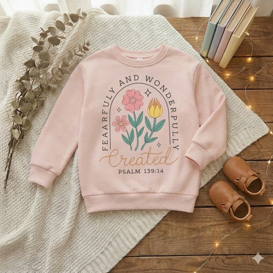 Fearfully and Wonderfully Created Toddler Crewneck – Psalm 139:14