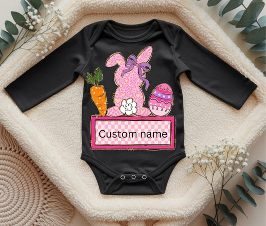Custom Name Easter Bunny Baby Onesie