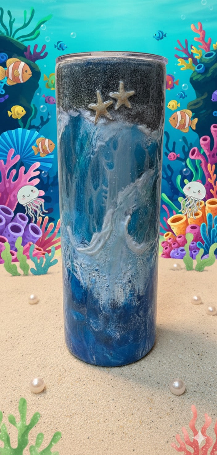 Ocean Waves 20oz Tumbler – Beach Lover’s Insulated Cup