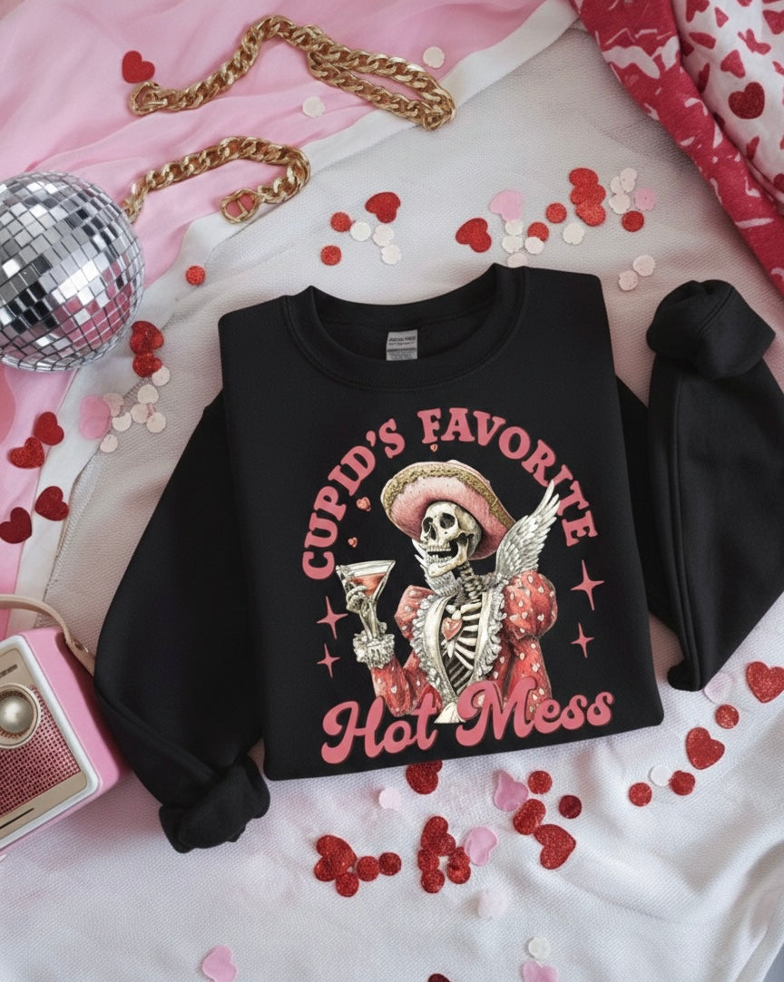 Cupid’s Favorite Hot Mess Crewneck