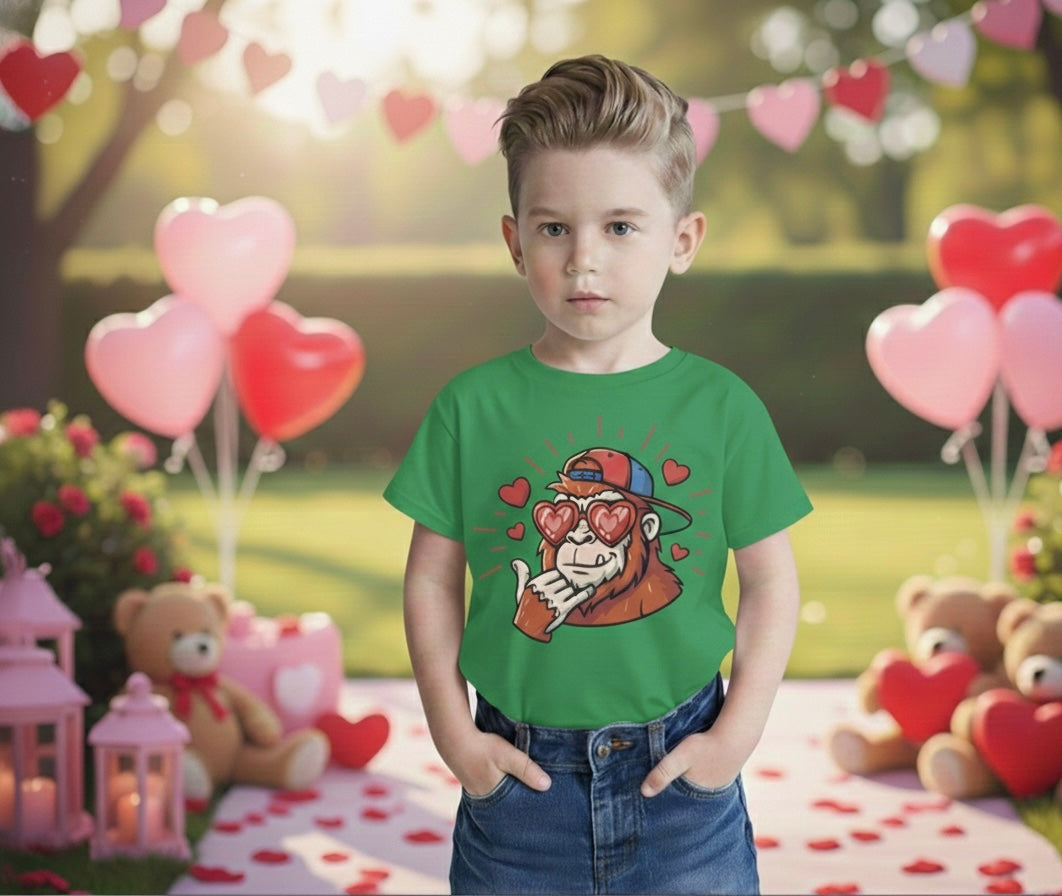 Bigfoot Valentine Boys T-Shirt