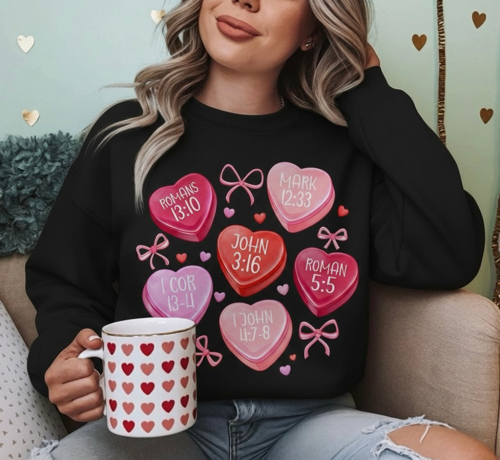 Faith-Based Valentine’s Crewneck – Christian Valentine Sweatshirt