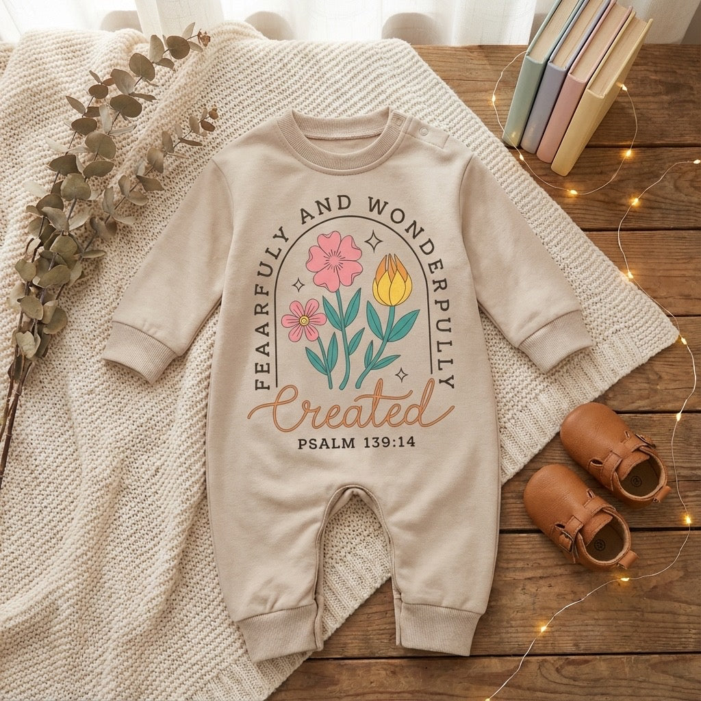 Fearfully and Wonderfully Created Baby Onesie – Psalm 139:14