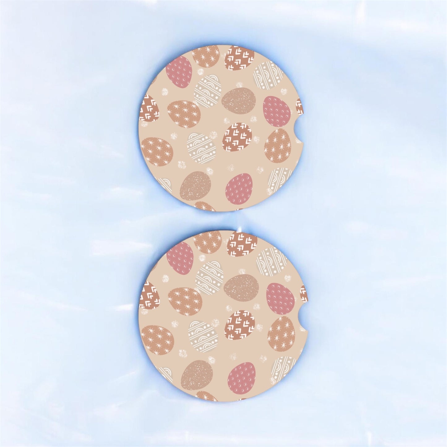 Boho Easter Eggs Car Coasters – 2 Pack