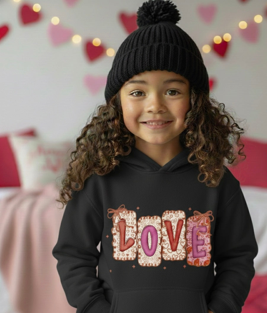 Coquette Love Girls Valentine’s Hoodie