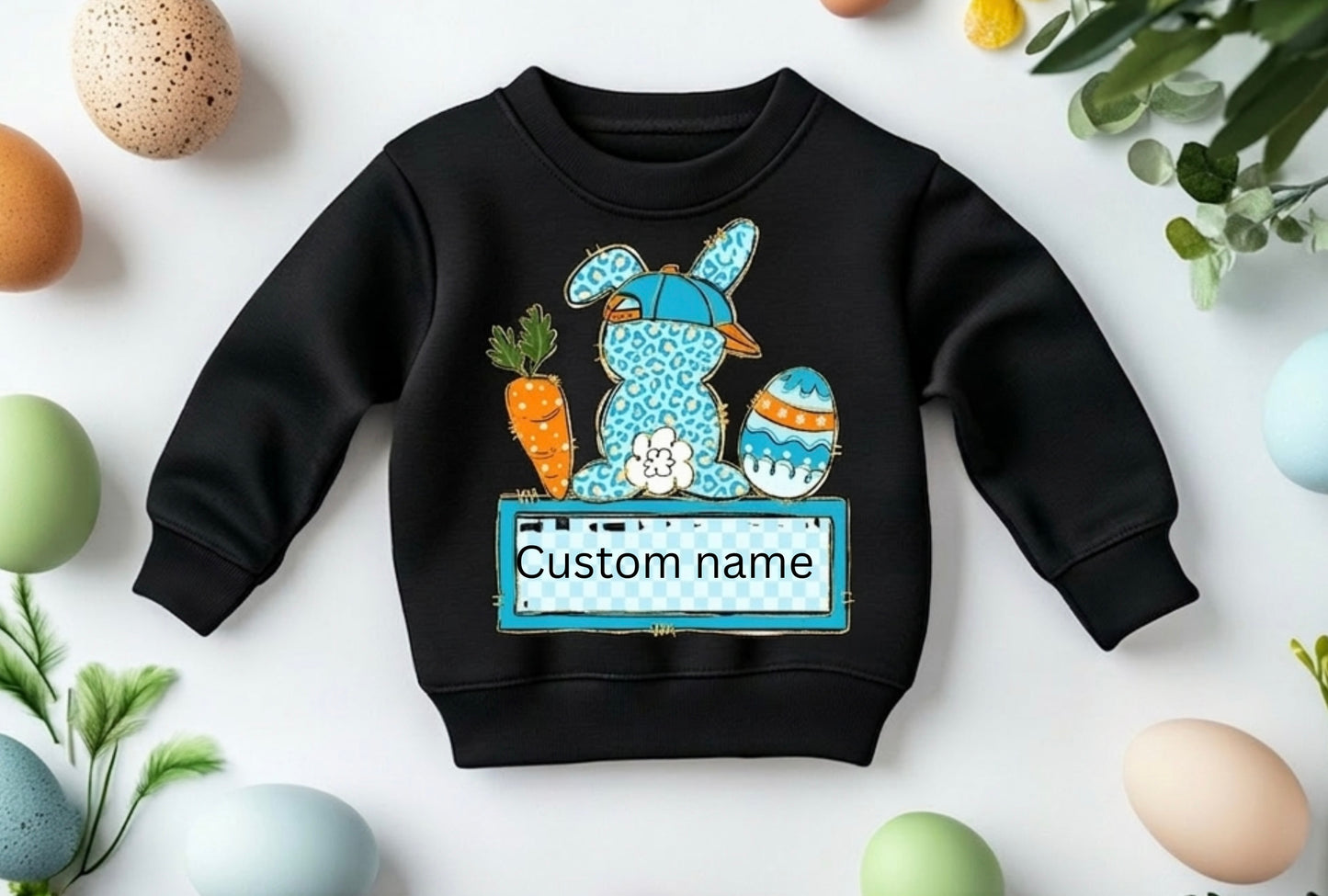 Custom Name Easter Bunny Toddler Crewneck