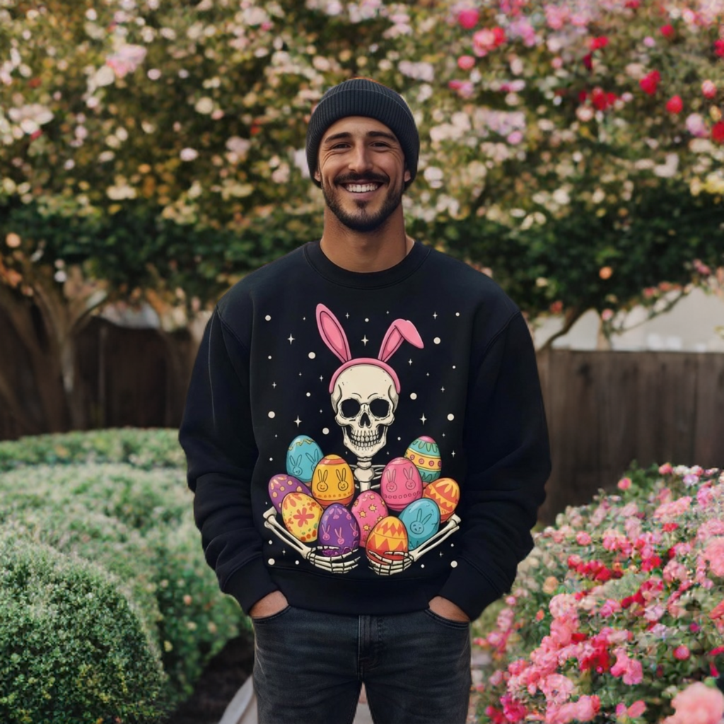 Skeleton Easter Crewneck – Alternative Easter Sweatshirt