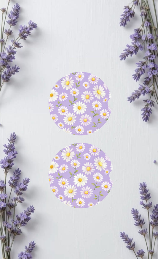 Daisy Car Coasters – 2 Pack