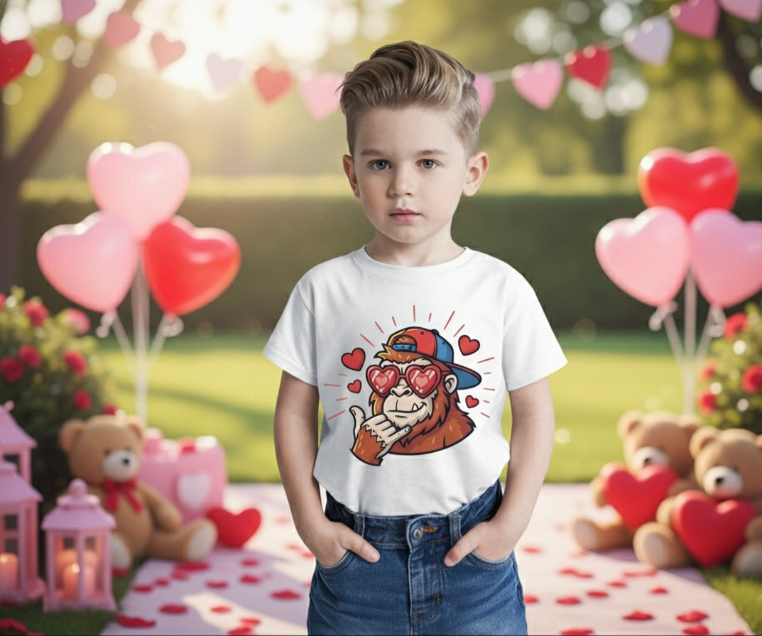 Bigfoot Valentine Boys T-Shirt