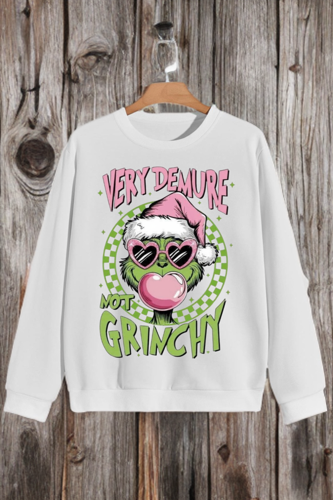 Very Demure, Not Grinchy Crewneck – Christmas Sweatshirt