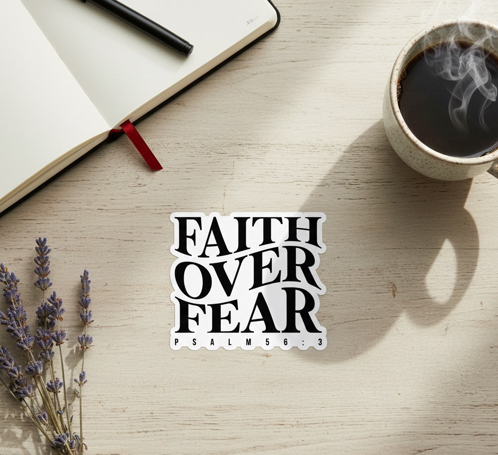 Faith Over Fear Car Decal – Christian Vinyl Sticker