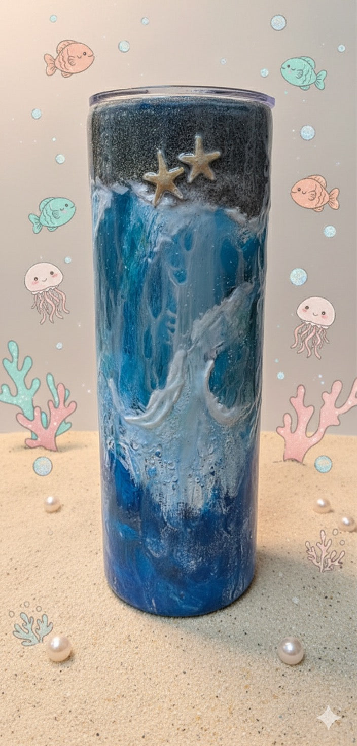 Ocean Waves 20oz Tumbler – Beach Lover’s Insulated Cup