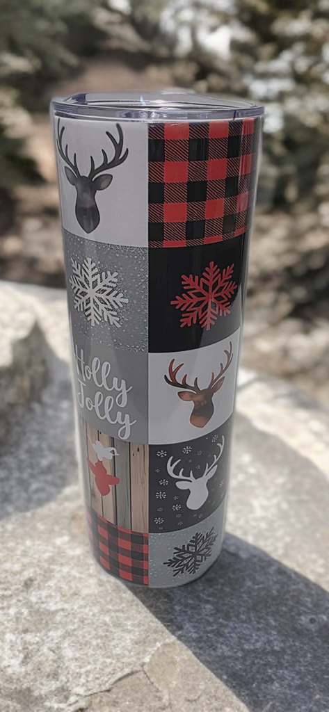 Holly Jolly 20oz Tumbler- Festive design