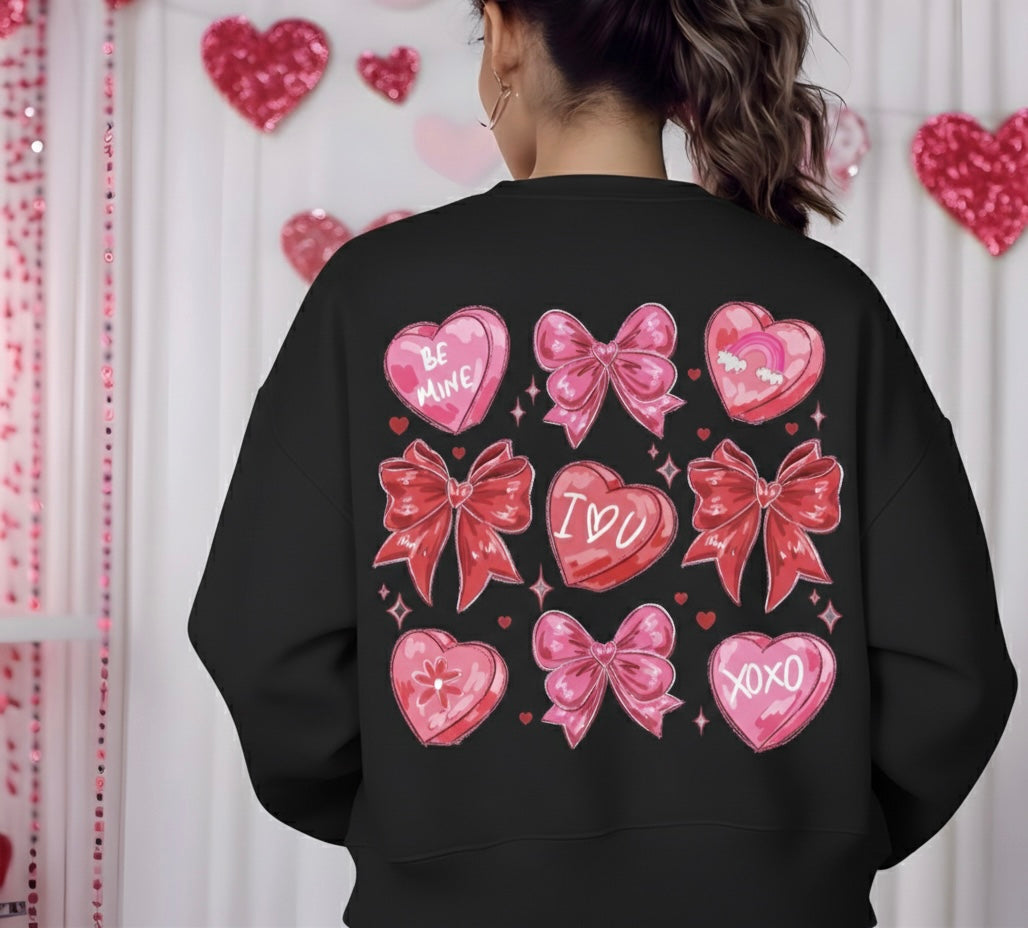 Coquette Candy Heart Valentine Crewneck