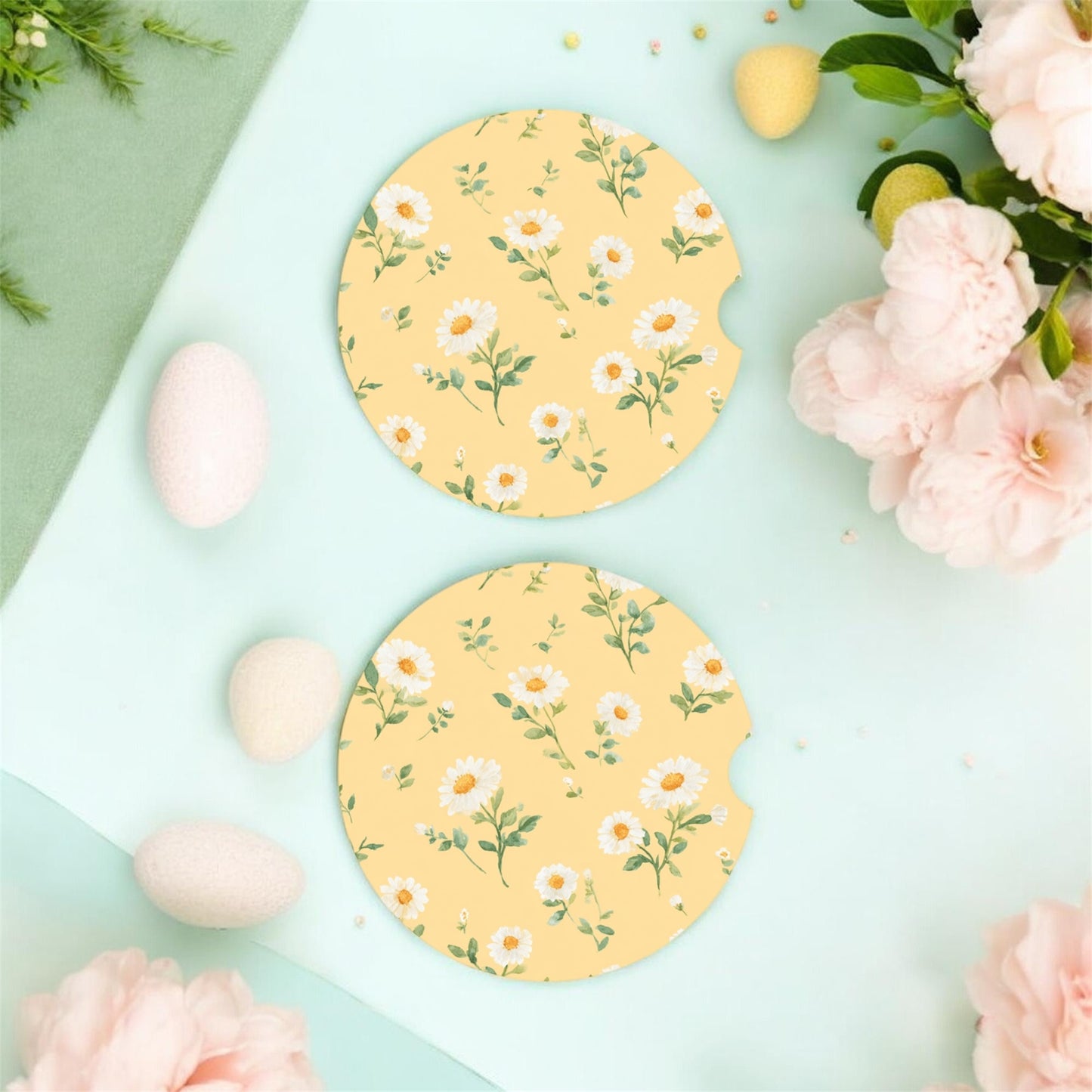Daisy Car Coasters – 2 Pack