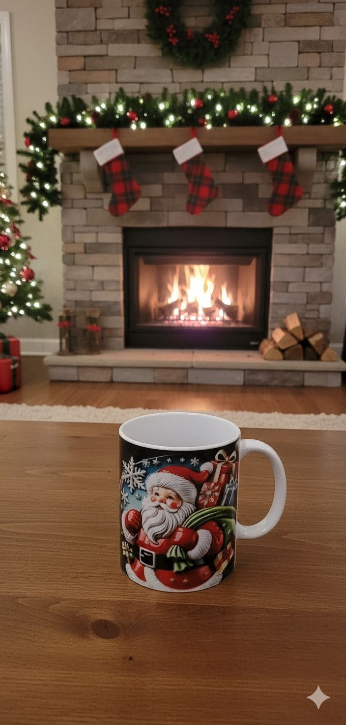 15 oz Santa Claus Mug – Cozy Christmas Holiday Drinkware